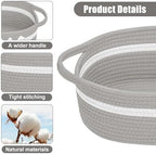 Gift Basket, Hamper Kit, Empty Hamper Basket with Cellophane Bags and Pull Bows, Rope Gift Baskets with Handles, Woven Gift Baskets for Baby Shower, Wedding, Birthday, Housewarming (Grey) - Image 5