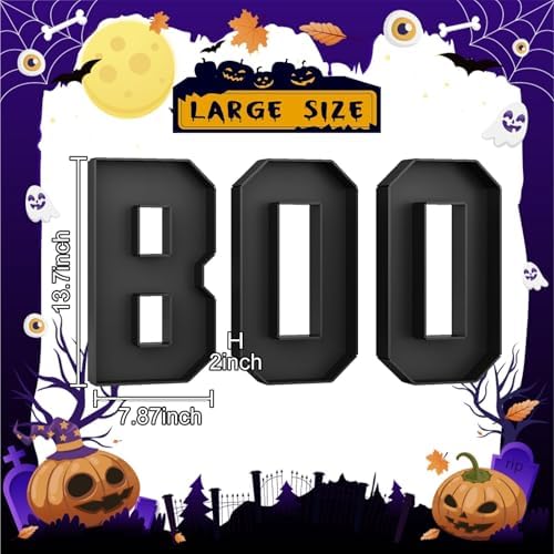 BOO Cardboard Letters for Halloween Party Decorations, 13.7 Inch Charcuterie Letters Fillable Black Paper Mache Letter Trays for Chocolate Candy Food Display Letter Box for Halloween Party Decorations - Image 3