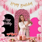 3 Pcs Happy Birthday Party Arch Cover Cheetah Print Birthday Backdrop Decor - Image 5