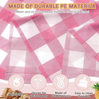 Mindsoft 20 Pack Pink Gingham Tablecloth Baby Shower Bridal Birthday Party - Image 3