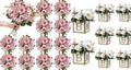 12 Bundles Peonies Artificial Flowers & Pack of 8 Baby Shower Centerpieces for Tables by SEKNHOP