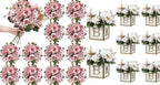 12 Bundles Peonies Artificial Flowers & Pack of 8 Baby Shower Centerpieces for Tables by SEKNHOP