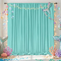 Turquoise Backdrop Curtains 10ftx8ft Mermaid Polyester Photo Drapes by SoarDream