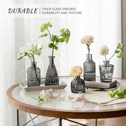 SUPMIND Glass Bud Vases Set of 12, Small Black Flower Vases in Bulk - Image 4