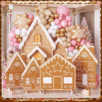 4 Pcs Christmas Gingerbread House Decor, Village Cardboard Cutout - Image 5