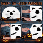 3 Pcs Halloween Arch Backdrop Covers, Boo Ghost Arch Cover - Image 3