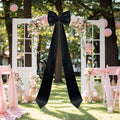 Giant Bow Decoration, Big Bows for Backdrop 75x18 Inch,Bow Themed Room Decor,Large Satin Decorative Bows for Wedding Engagement Bachelorette Baby Shower Bridal Christmas (Black, 75x18 Inch) by WTHAVEN