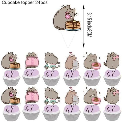 Adorable Cat Party Decorations Kit - Includes Banner, Balloons, Cake/Cupcake Toppers & Hanging Swirls, Perfect for Birthday, Graduation & Themed Pet Parties - Image 6