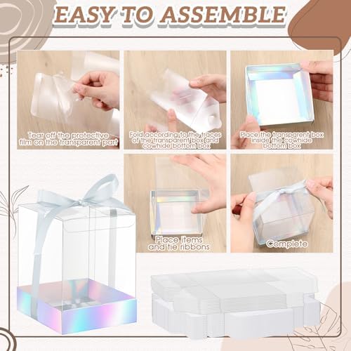 36 Set 3.5x3.5x4 in Candle Gift Package Transparent, Silver, 36 Set - Image 4
