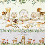 Funnymoom 452 Pcs Woodland Baby Shower Decorations for 50 Guests, Forest Animals Woodland Paper Plates Napkins Cups Tablecloth Cutlery Straws for Neutral Forest Animal Baby Shower Party Supplies - Image 6