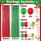 SmoothNovelty 137 Pcs Red White Blue Balloons Arch Kit Backdrop Red Green - Image 2