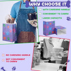 Tenceur 80 Pcs Dog Gift Bags Goodie Paw Puppy Paper Treat Bags Bulk with Handles 10.63 x 4.72 x 7.87 Inch Dog Themed Party Favors Shopping Holiday Kraft (Purple Colorful) - Image 3