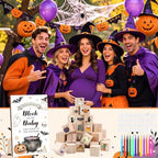 Novabright 113 Pcs Halloween Baby Shower Games Decorate a Block Game Sign - Image 6