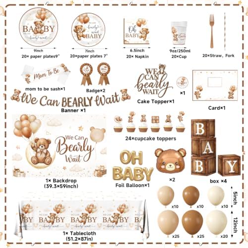 260pcs Bear Baby Shower Decorations - Image 6
