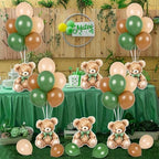 12 Sets Sage Green Bear Baby Shower Balloon Stand Kit for Table Boy Baby Shower with Balloon Centerpieces Decorations for Green Teddy Bear Theme Gender Reveal Birthday Party Table Decorations Supplies - Image 2