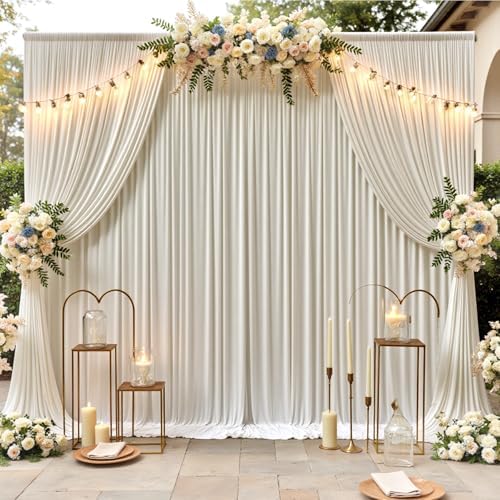 50x12 ft Beige Backdrop Curtains for Weddings Parties, Birthdays and Photos - Image 2