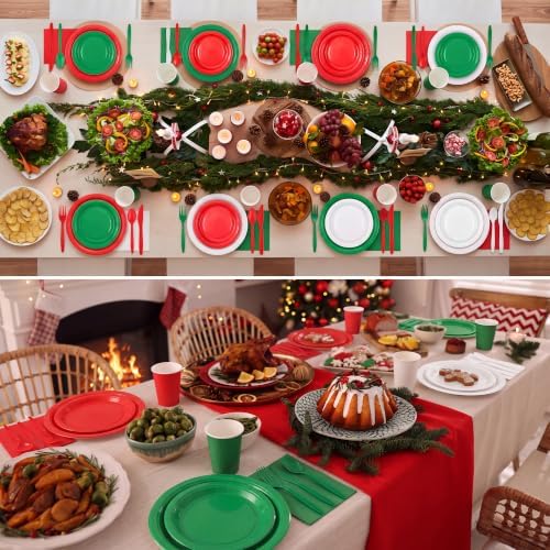 Kochorie 350 Pcs Christmas Plates and Napkins Set Disposable Party Supplies - Image 6