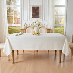 White Rectangle Tablecloth 60 x 120 Inch Machine Wash Indoor & Outdoor - Image 4