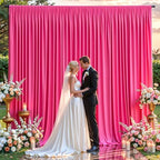 10x10FT Backdrop Curtains with Rod Pockets - Wrinkle Free Photo Stage Backdrop 2 Panels Curtains Drapes for Photography Wedding Party Baby Shower Decorations (Hot Pink) - Image 3