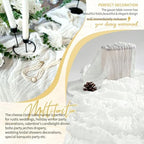30 Pack Cheesecloth Table Runner 10FT Ivory White Table Runner Boho Gauze Cheese Cloth Table Runners Long Rustic Sheer Table Decorations for Wedding Party Baby Bridal Shower Birthday Holiday Spring - Image 6