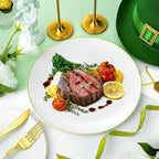 Bestluck 175 Pcs White Gold Plastic Plates,Disposable Dinnerware Set - Image 5