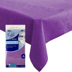 [6 Pack] Purple Paper Tablecloth Disposable for Rectangle Tables, 54 X 108 Inch Party Table Cover with Plastic Backing, Waterproof 3 Ply Table Cloth for Church Event Club Parties by Dozobeede