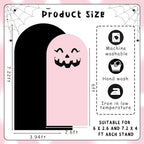 Halloween Ghost Arch Backdrop Covers Set of 2, Pink Black Boo Stretchy Arch Backdrop Stand Covers, Photography Background Arch Stand Covers for Baby Shower Birthday Wedding Party Decor - Image 3