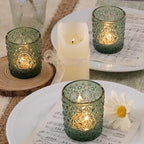 Lanttu 36 Pcs Green Votive Candle Holder 2.2ʺ*2.6ʺ Tealight Candle Holders - Image 4