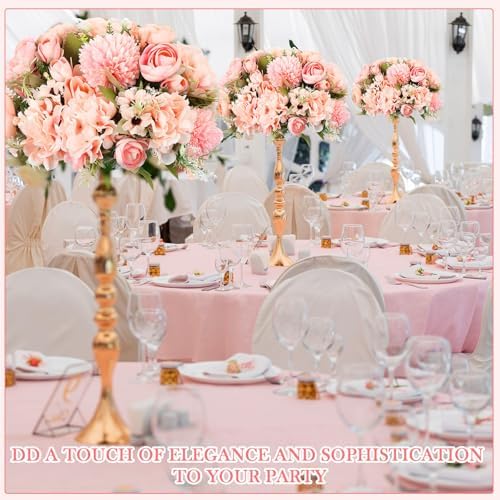 Tigeen 24 Bundles Peonies Artificial Flowers Faux Roses, Pink - Image 5