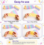 612 Pcs Paper Chain Garland Kit, 600 Sheets Pastel Paper Chain Strips with 6 Rolls Pastel Crepe Paper Streamers and 4 Mirror Star Garlands for Birthday Wedding Party Decorations - Image 4
