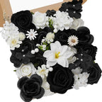 Serwalin Artificial Flowers Black and White Silk Flowers for Wedding Decor by Serwalin