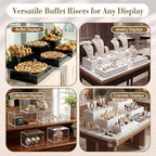 Leinuosen 7 Pcs Large Acrylic Buffet Risers, 6-12" Square, White - Image 6