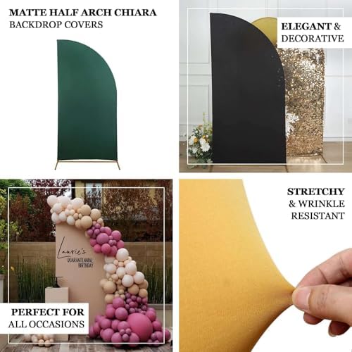 Efavormart 8ft Nude Fitted Spandex Half Moon Arch Cover, XL Custom Chiara Backdrop Stand Slipcover for Modern Lifestyle Branding and Grand Events - Image 4