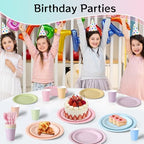360 Pcs Pastel Disposable Plates and Napkins Tableware Set for 48 Guests - Image 4