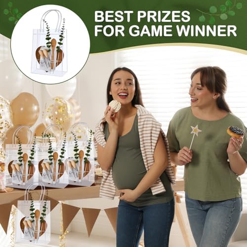 55Pcs Baby Shower Prizes for Game Winners 6 Sets Charcuterie Board with Spoons Butter Spreaders Forks Plaid Towel Thanks Card and Gift Bags for Bridal Shower Favors Party (Heart Shaped) - Image 5