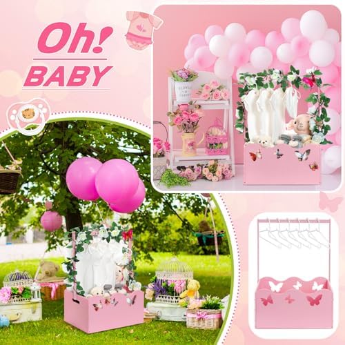 Suzile Wooden Baby Shower Crate Closet, Butterfly, Pink - Image 6