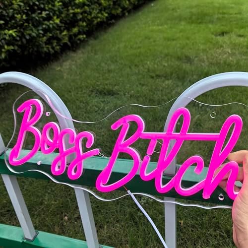 Pink Boss Bitch Neon Sign, Custom Neon Sign, Bathroom Decor For Sexy Girl Room Wall Decoration, USB Girls Lady Woman Bedroom Living Room Home Wall Decor (15.7x7in) - Image 3
