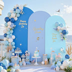 Gradient Blue Arch Backdrop Cover 7.2FT 6.6FT 6FT Arch Covers Stretchy Backdrop Set of 3, Party Arch Cover Spandex Fitted Under The Sea Fabric Arch Covers for Baby Shower Birthday Wedding Decoration - Image 4