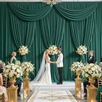 30x10FT Backdrop Curtains with Rod Pockets - Wrinkle Free Photo Stage Backdrop 6 Panels Curtains Drapes for Photography Wedding Party Baby Shower Decorations (Blackish Green) - Image 3