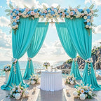 10 ft x 20 ft Wrinkle Free Turquoise Backdrop Curtain for Parties, Thick Polyester Teal Photo Backdrop Drapes,4 Panels 5ft x 10ft for Baby Shower Wedding Engagement Birthday Mermaid Party - Image 2