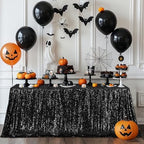 Poise3EHome Black Sequin Tablecloth 60×120 Inch Rectangle Sparkly Fabric Table Cloth for Birthday Wedding Halloween Party Holiday Baby Shower Decoration - Image 6