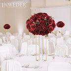 Burgundy Flowers Balls for Centerpieces: 15.7in Diam, Set of 10 - Image 2