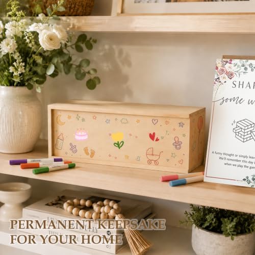 Baby Shower Game Blocks, Paulownia Box, Nursery Decor, 82 PC - Image 5