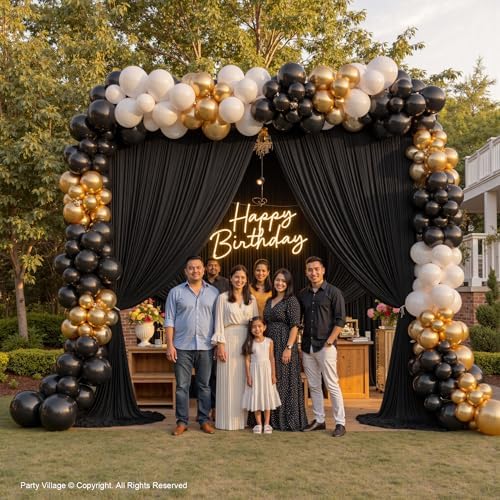 20x12 ft Black Backdrop Curtains for Weddings Parties, Birthdays and Photos - Image 4