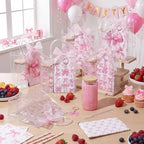 Rtteri 30 Pcs Pink Bow Party Favors Gift Set for Women, Coquette Bow Baby Shower Prizes for Winners Bachelorette Bridal Shower, Includes 16 oz Glass Tumbler PVC Gift Bag Cosmetic Bag Keychain - Image 7