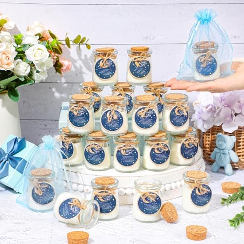 Threlaco 20 Pcs Moon Baby Shower Favor Candle Glass Jar - Image 2