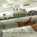 Yoofoss Baby Sleep Sack 6-12 Months 0.5 Tog Wearable Blanket for Baby, 3 Pack 100% Organic Cotton Infant Toddler Sleeping Sack 2-Way Zipper Lightweight Sleep Sack - Image 6