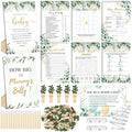 Funnymoom 426 Pcs Baby Shower Games Set Greenery, 8 Games with Bingo by Funnymoom