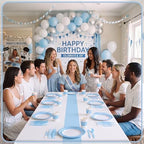 Funnymoom 452 Pcs Light Blue and White Party Decoration Supply for 50 Guest - Image 5