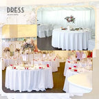 YMHPRIDE 6 Pack Round Tablecloth White Table Cloths 132 Inch Polyester Round Table Cloth,White TableClothes Round 132 inch Washable Fabric Table Covers for Wedding,Party,Dining,Banquet - Image 7